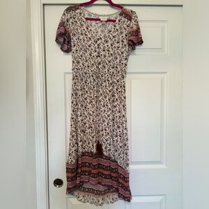 Knox Rose Short Sleeve Floral Midi Dress Size Small